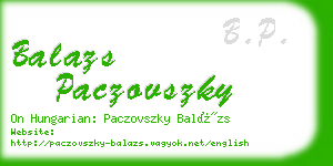 balazs paczovszky business card